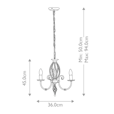 Żyrandol Artisan – 3 źródła światła – Czarny ART3-BLACK Elstead Lighting