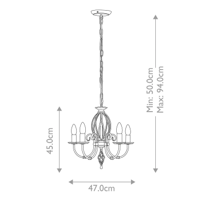 Żyrandol Artisan – 5 źródeł światła – Stary mosiądz  ART5-AGD-BRASS Elstead Lighting