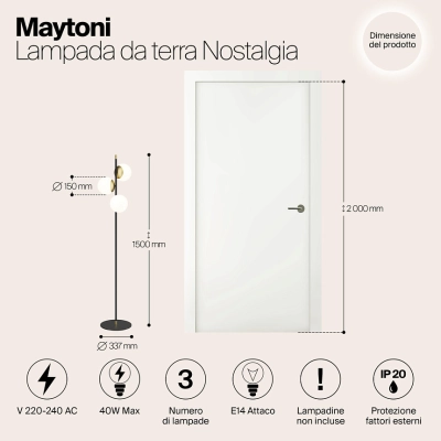Lampa podłogowa Floor Lamp Nostalgia MOD048FL-03G Maytoni