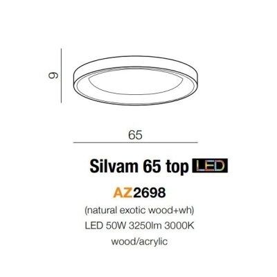 Plafon SILVAM 65 top AZ2698 LED 50W 3000K AZZARDO