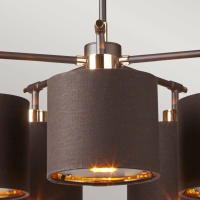 Żyrandol Balance – 5 źródeł światła – Brązowy / Polerowany mosiądz BALANCE5-BRPB Elstead Lighting