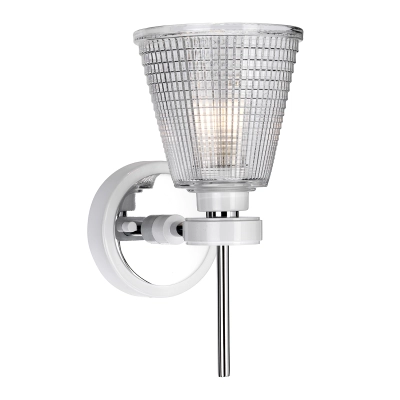 lafabryka.pl Kinkiet Gunnis – 1 źródło światła – Biel i polerowany chrom BATH-GUNNIS1-WPC Elstead Lighting