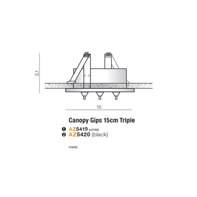 CANOPY GIPS 15cm TRIPLE AZ5420 AZZARDO