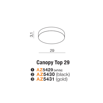 CANOPY TOP 29cm BK AZ5430 AZZARDO