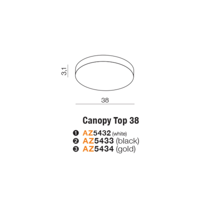 CANOPY TOP 38cm BK AZ5433 AZZARDO