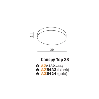 CANOPY TOP 38cm WH AZ5432 AZZARDO
