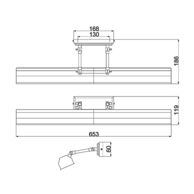 Duża obrazówka Chawton – 4 źródła światła – Ciemny brąz CHAWTON-PLL-DB Elstead Lighting