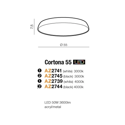 Plafon Cortona 55 3000K (white) AZ2741 AZZARDO