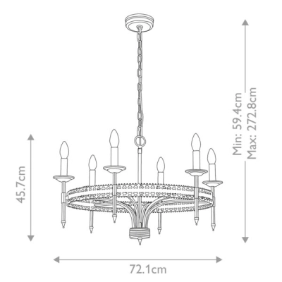 Żyrandol Crown – 6 źródeł światła CROWN6 Elstead Lighting