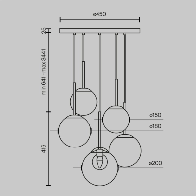 Lampa wisząca Basic form MOD521PL-05G Maytoni