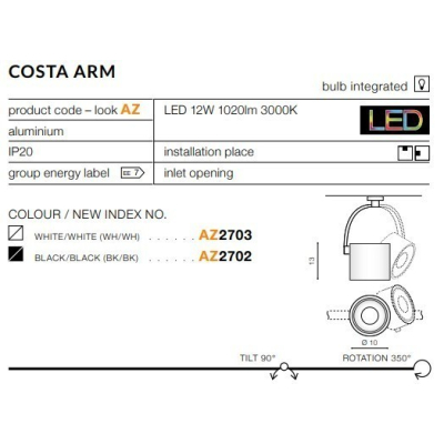 Reflektor Costa Arm (black/black) AZ2702 AZZARDO