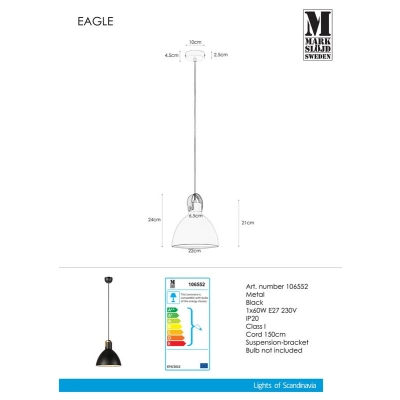 Lampa wisząca EAGLE 106552 Markslojd