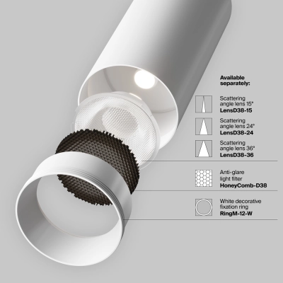 Lampa szynowa Focus Led Unity 3000K 12W 50° TR021-1-12W3K-W-W Maytoni