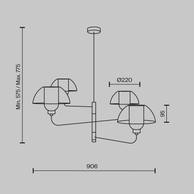 Lampa wisząca Memory MOD177PL-04B Maytoni