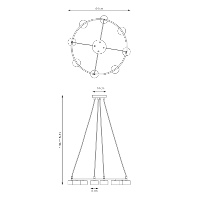 Lampa wisząca STARLIT 8 BL 1372/8 EMIBIG Lighting