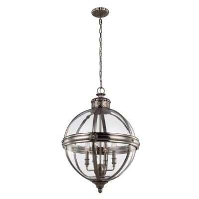 lafabryka.pl Żyrandol Adams – 4 źródła światła – Antyczny nikiel FE-ADAMS-4P-ANL Elstead Lighting