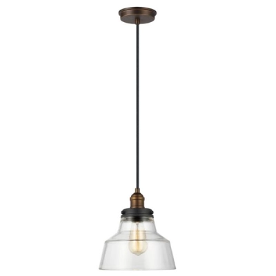 Lampa wisząca Baskin – 1 źródło światła – Stary mosiądz/ Stary cynk FE-BASKIN-P-A-BR Elstead Lighting
