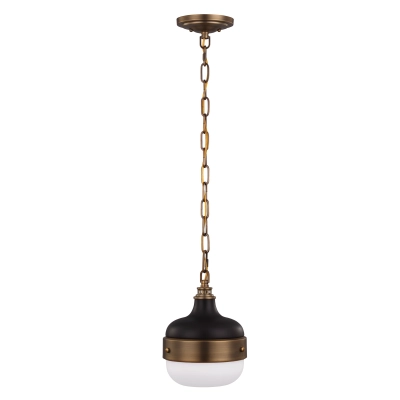 lafabryka.pl Mała lampa wisząca Cadence – 1 źródło światła -Ciemny antyczny mosiądz/ Matowa czerń FE-CADENCE-1P-MB Elste