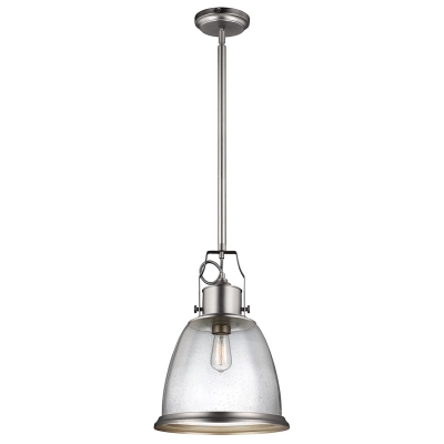 lafabryka.pl Duża lampa wisząca Hobson – 1 źródło światła – Satynowy nikiel FE-HOBSON-P-L-SN Elstead Lighting