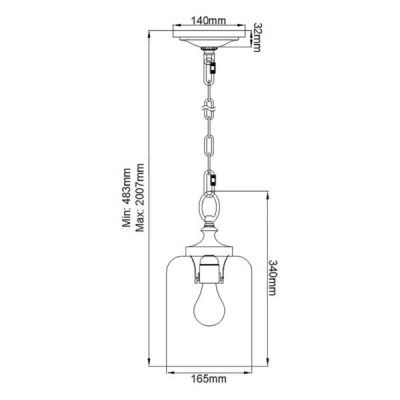 Mała lampa wisząca Hounslow – 1 źródło światła – Szczotkowana stal  FE-HOUNSLOW-P-BS Elstead Lighting