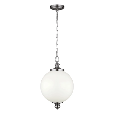 lafabryka.pl Duża lampa wisząca Parkman 1 źródło światła – Polerowany nikiel FE-PARKMAN-PL-PN Elstead Lighting
