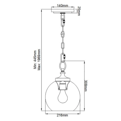 Mała lampa wisząca Tabby - 1 źródło światła FE-TABBY-P-S Elstead Lighting