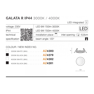 lafabryka.pl Galata R 4000K (white) AZ4382 IP44 AZZARDO