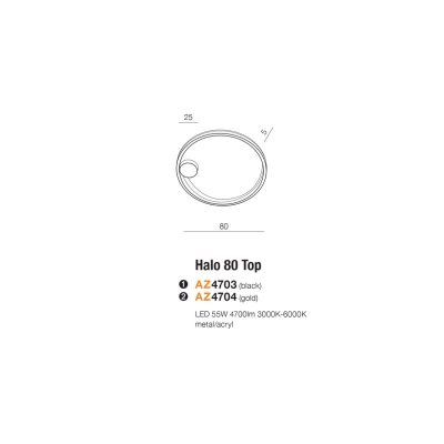 Plafon sufitowy  HALO 80 GD AZ4704 AZZARDO