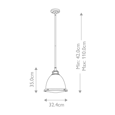 Lampa wisząca Amelia – 1 źródło światła – Chrom HK-AMELIA-P-M-CM Elstead Lighting