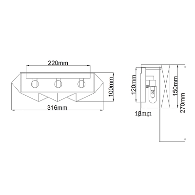 Kinkiet Zuma – 3 źródła światła – Satynowa czerń / Złoty HK-ZUMA-3W-SBG Elstead Lighting