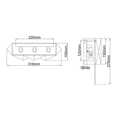 Kinkiet Zuma – 3 źródła światła – Satynowa czerń / Srebrny HK-ZUMA-3W-SBS Elstead Lighting