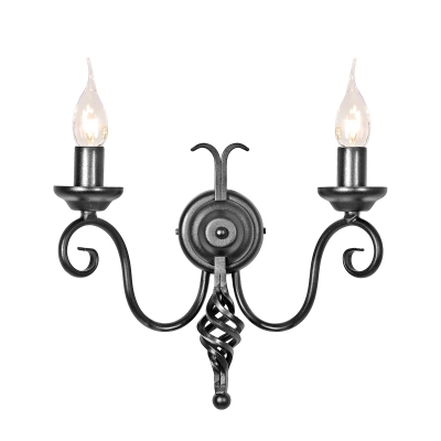 lafabryka.pl Kinkiet Harlech – 2 źródła światła – Czarny HR2A-BLACK Elstead Lighting