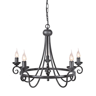 lafabryka.pl Żyrandol Harlech – 5 źródeł światła – Czarny HR5-BLACK Elstead Lighting