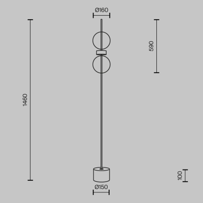 Lampa podłogowa Double Moon MOD478FL-L15B3K Maytoni