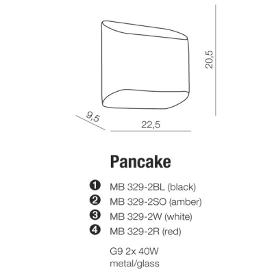 Kinkiet Pancake AZ0112 Black
