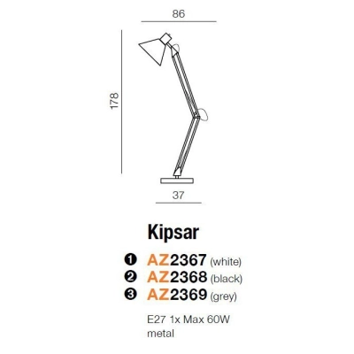 Lampa podłogowa KIPSAR WHITE  AZ2367 AZZARDO