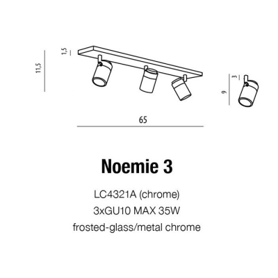 Plafon Noemie 3 AZ1306 IP44