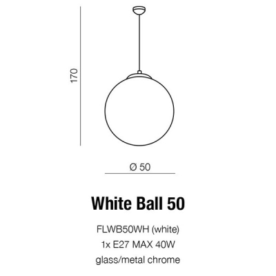Lampa wisząca White Ball 50 AZ1329