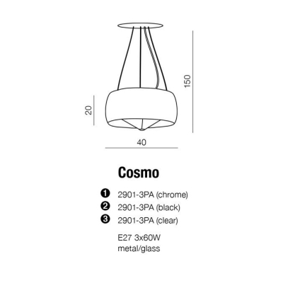 Lampa wisząca Cosmo AZ0845 Chrome