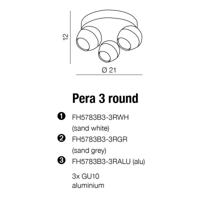 Plafon Pera 3 round AZ1255