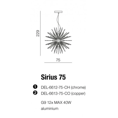 Lampa wisząca SIRIUS 75 CHROME AZ2114+AZ2115 AZZARDO