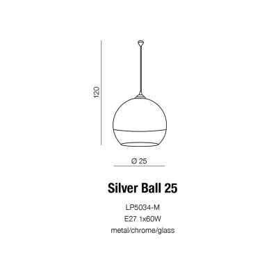 Lampa wisząca Silver Ball 25 AZ0733