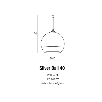Lampa wisząca Silver Ball 40 AZ0734