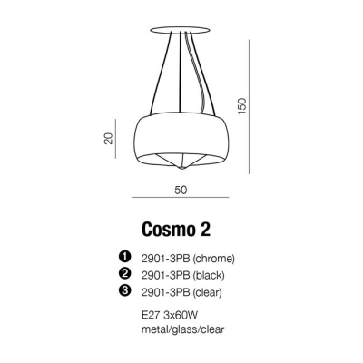 Lampa wisząca Cosmo 2 AZ0844 Chrome