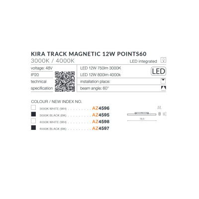 lafabryka.pl Kira Track Magnetic 12W POINTS60 4000K (black) AZ4597 AZZARDO