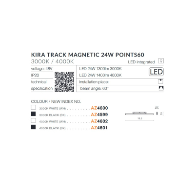 lafabryka.pl Kira Track Magnetic 24W POINTS60 4000K (white) AZ4602 AZZARDO