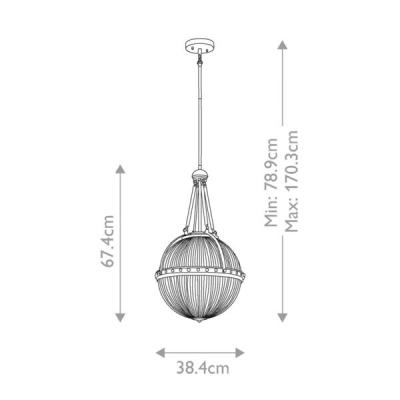 Lampa wisząca Aster – 3 źródła światła – Naturalny mosiądz KL-ASTER-P-NBR Elstead Lighting