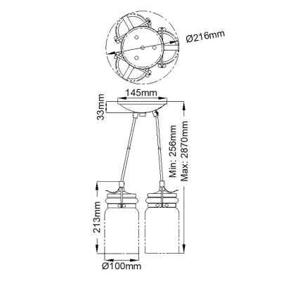 Lampa wisząca Brinley – 3 źródła światła – Stary brąz KL-BRINLEY3-OZ Elstead Lighting