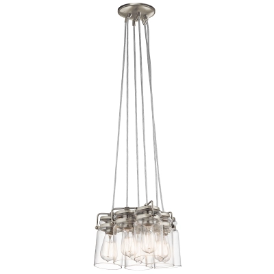 lafabryka.pl Lampa wisząca Brinley – 6 źródeł światła – Szczotkowany nikiel KL-BRINLEY6-NI Elstead Lighting