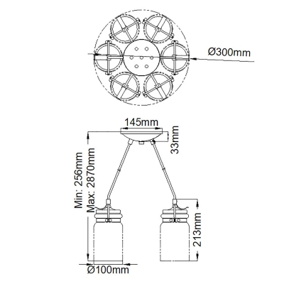 Lampa wisząca Brinley – 6 źródeł światła – Stary brąz KL-BRINLEY6-OZ Elstead Lighting